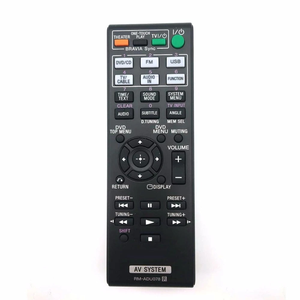 RM-ADU078 Replacement Remote for Sony Audio Video Receivers