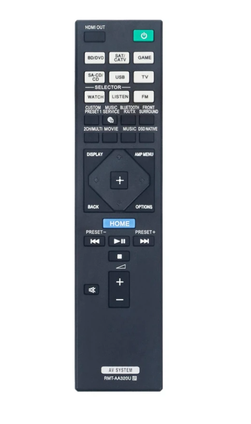 RMT-AA320U Replacement Remote for SonyAV Receivers