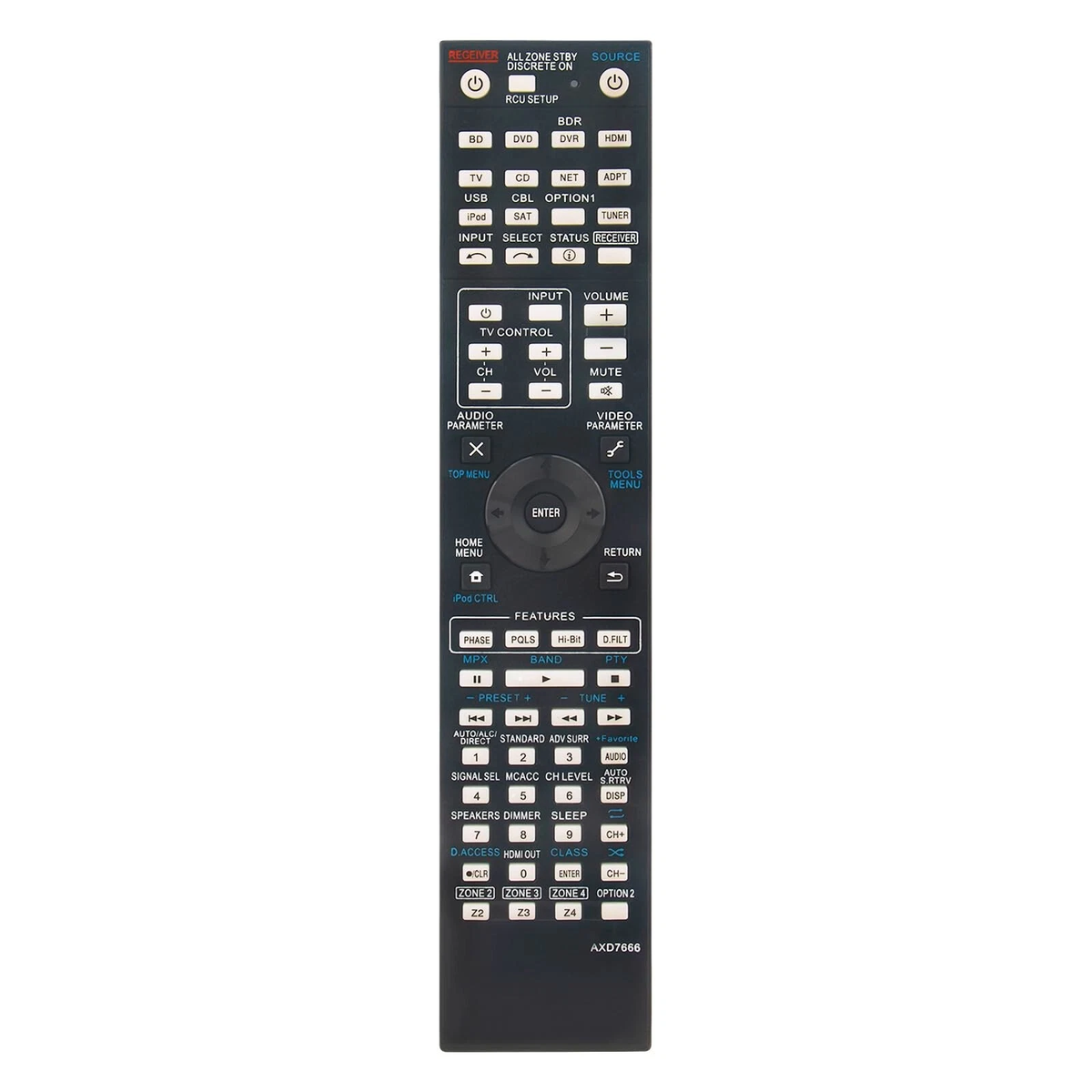 AXD7666 Replacement Remote for Pioneer AV Receiver