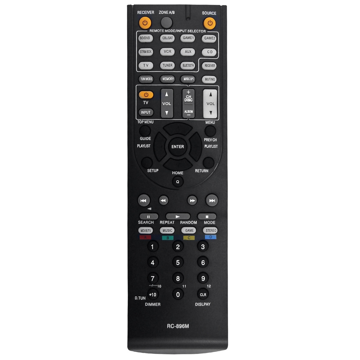 RC-896M Replacement Remote for Onkyo AV Receivers