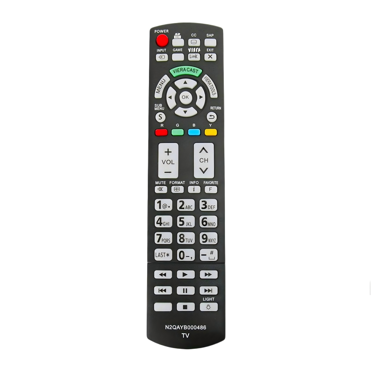 N2QAYB000486 Replacement Remote for Panasonic Televisions
