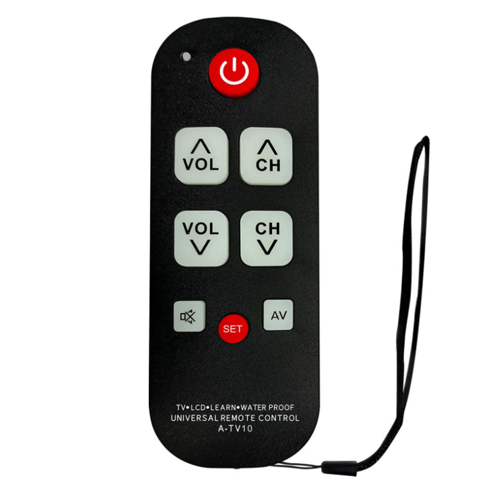 A-TV10 Universal Replacement Remote for Seniors — Big Button Controller for Most Televisions