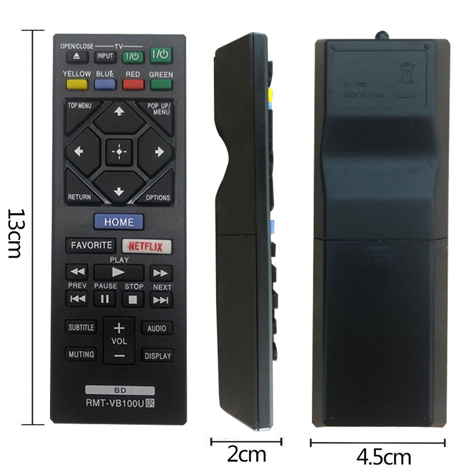 RMTVB100U Replacement Remote for Sony BD BluRay Players