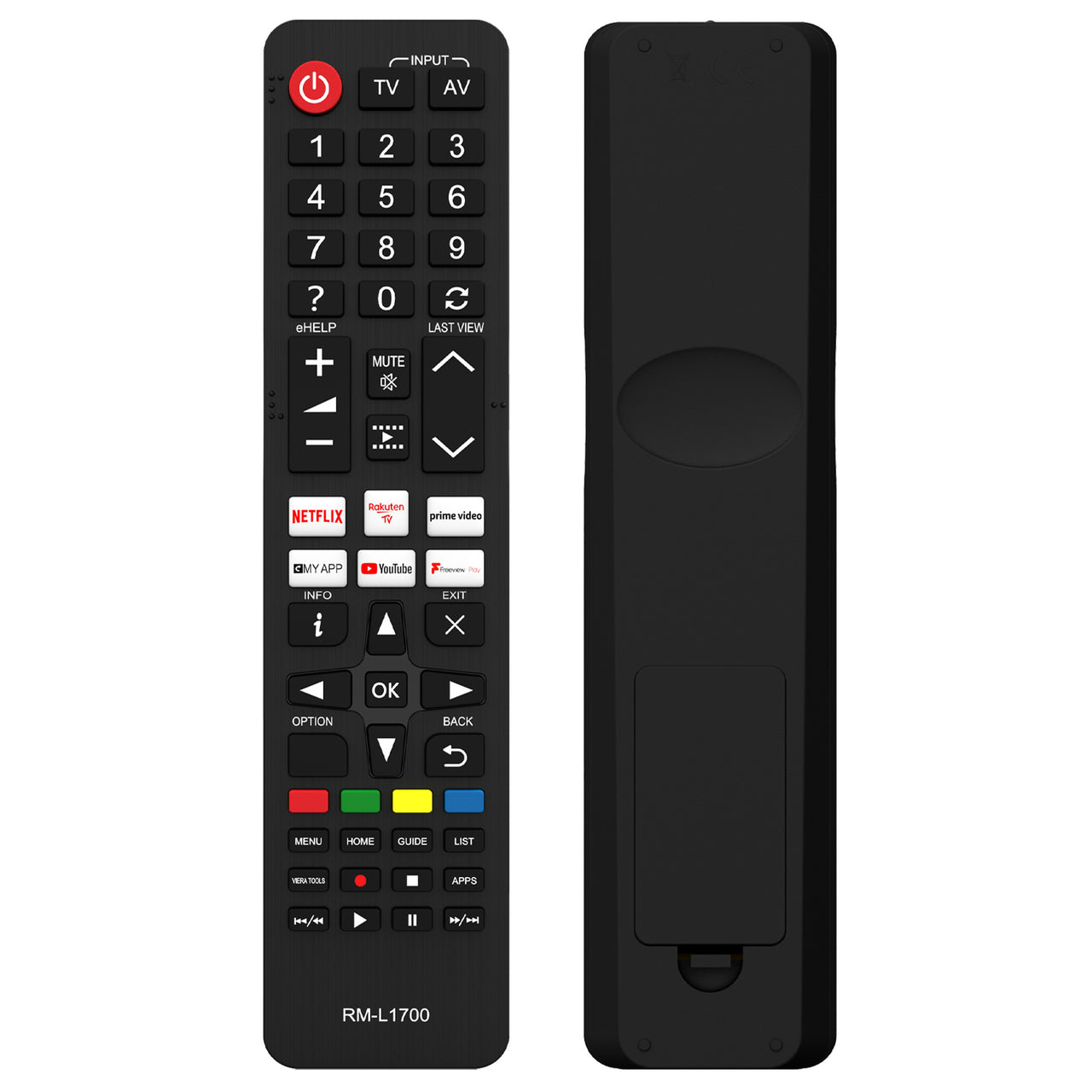 RM-L1700 Universal Replacement Remote for Panasonic Televisions